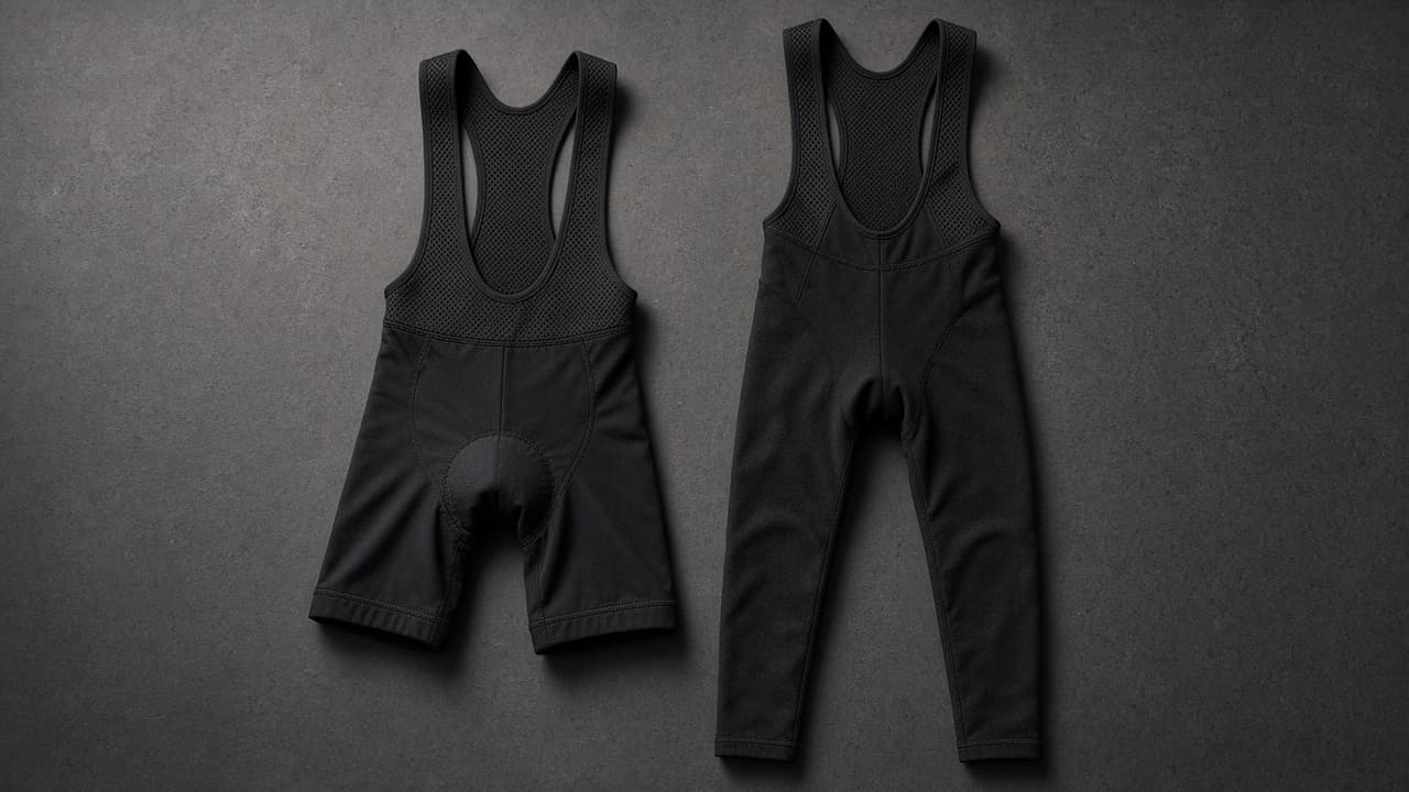 Kids cycling bib shorts and thermal bib tights